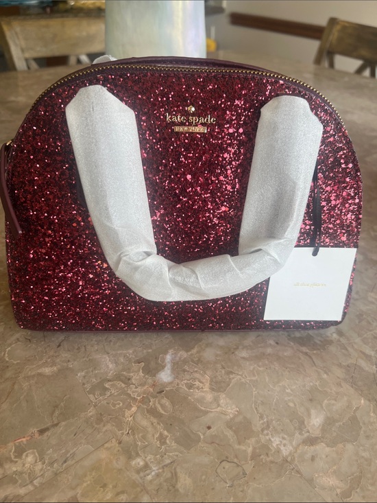 kate spade Handbags - kate spade mini reiley laurel way Glitter Dome Satchel/crossbody in Deep Plum
